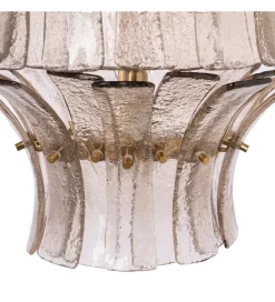 DENZO Lampa wisząca TEGOR 53 cm szare szkło