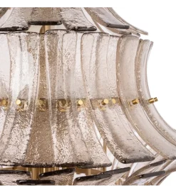 DENZO Lampa wisząca TEGOR 53 cm szare szkło