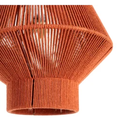 Zona-Design Lampa wisząca TEJA 25 cm lina papierowa ceglasty