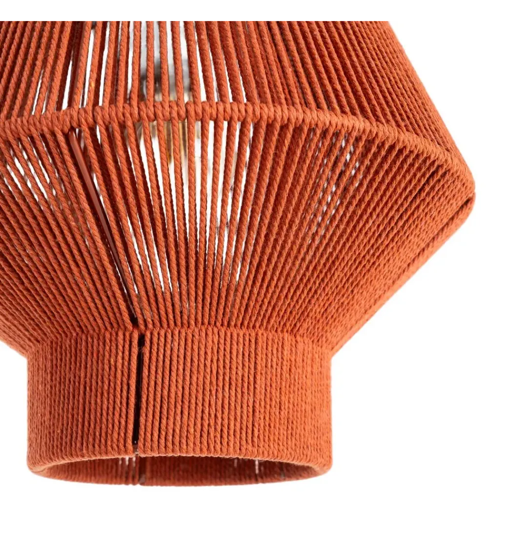 Zona-Design Lampa wisząca TEJA 25 cm lina papierowa ceglasty