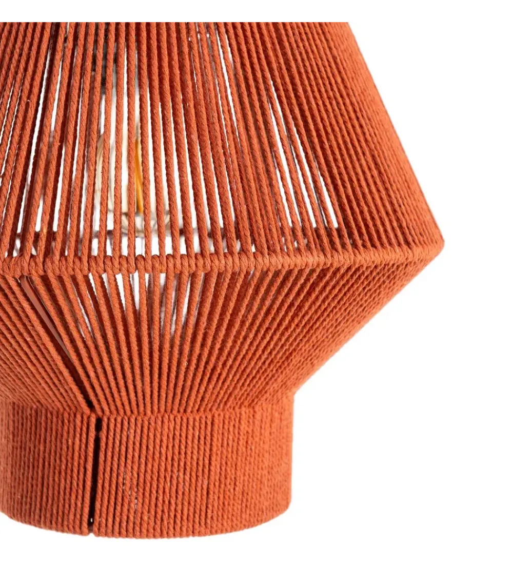 Zona-Design Lampa wisząca TEJA 25 cm lina papierowa ceglasty