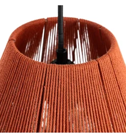 Zona-Design Lampa wisząca TEJA 25 cm lina papierowa ceglasty