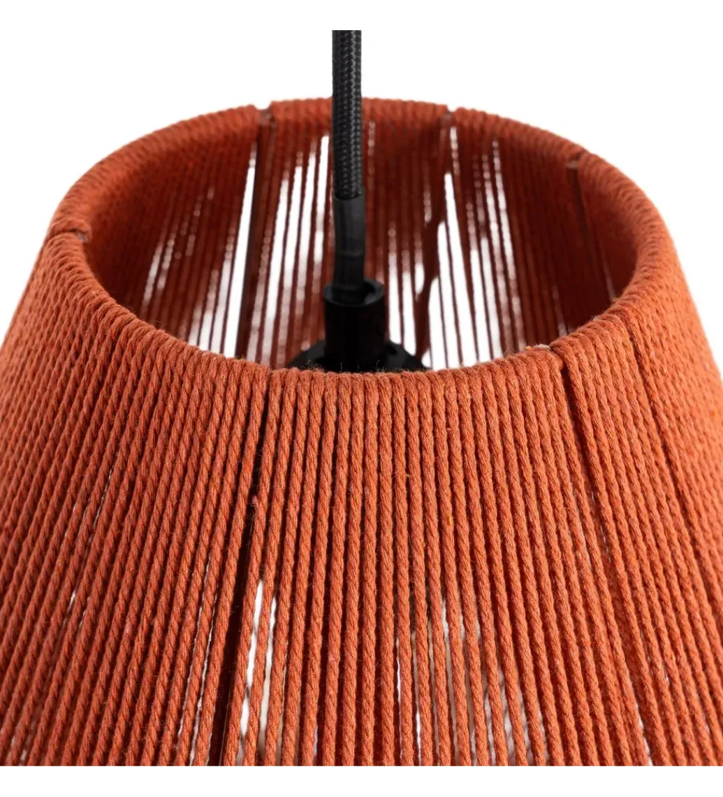 Zona-Design Lampa wisząca TEJA 25 cm lina papierowa ceglasty