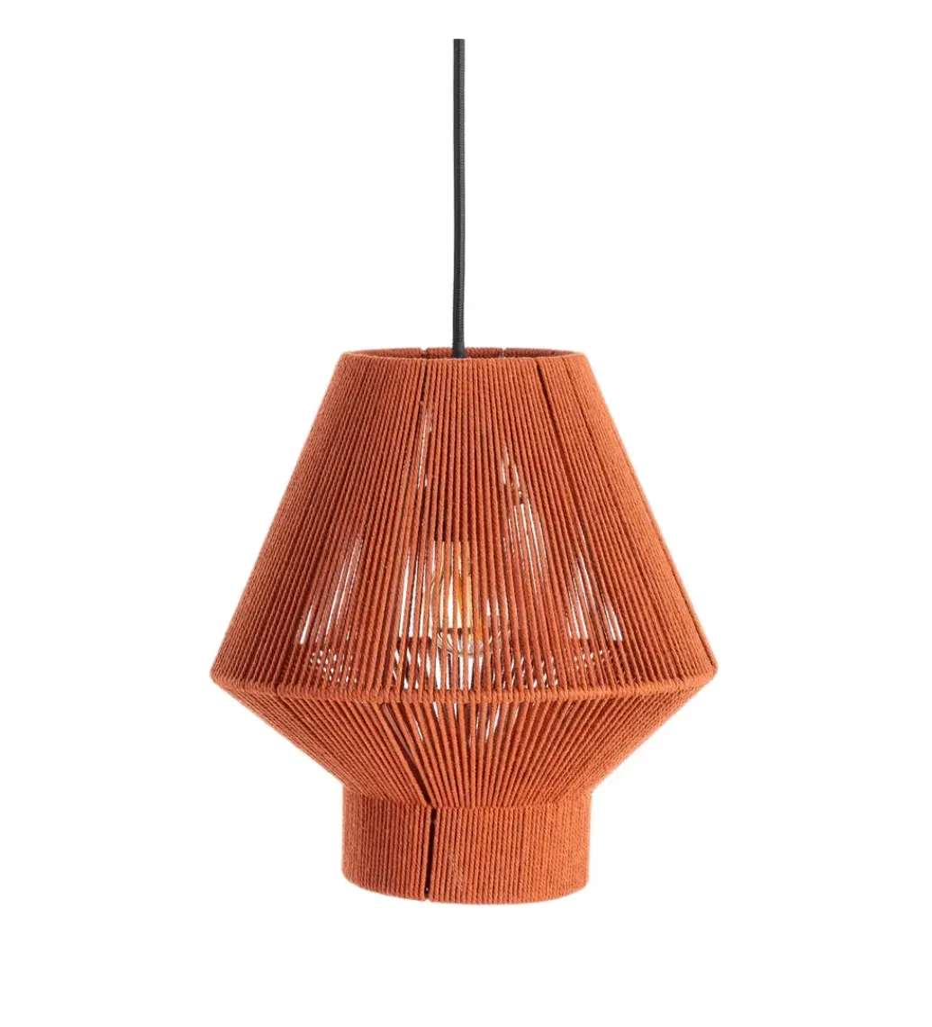 Zona-Design Lampa wisząca TEJA 25 cm lina papierowa ceglasty