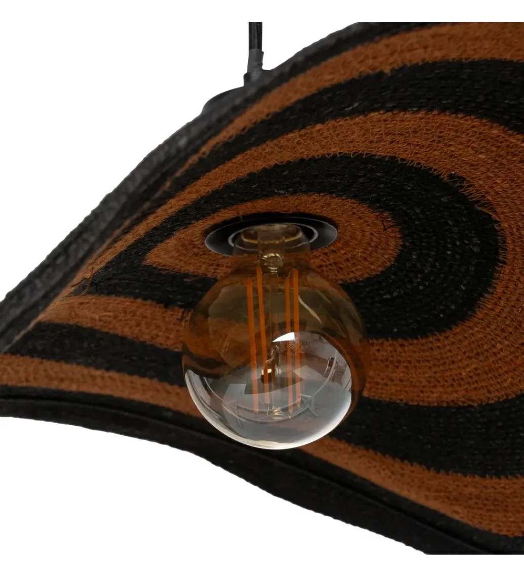 Zona-Design Lampa wisząca WRENKMA 60 cm pomarańczowo czarna