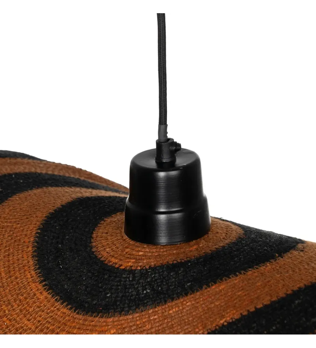 Zona-Design Lampa wisząca WRENKMA 60 cm pomarańczowo czarna