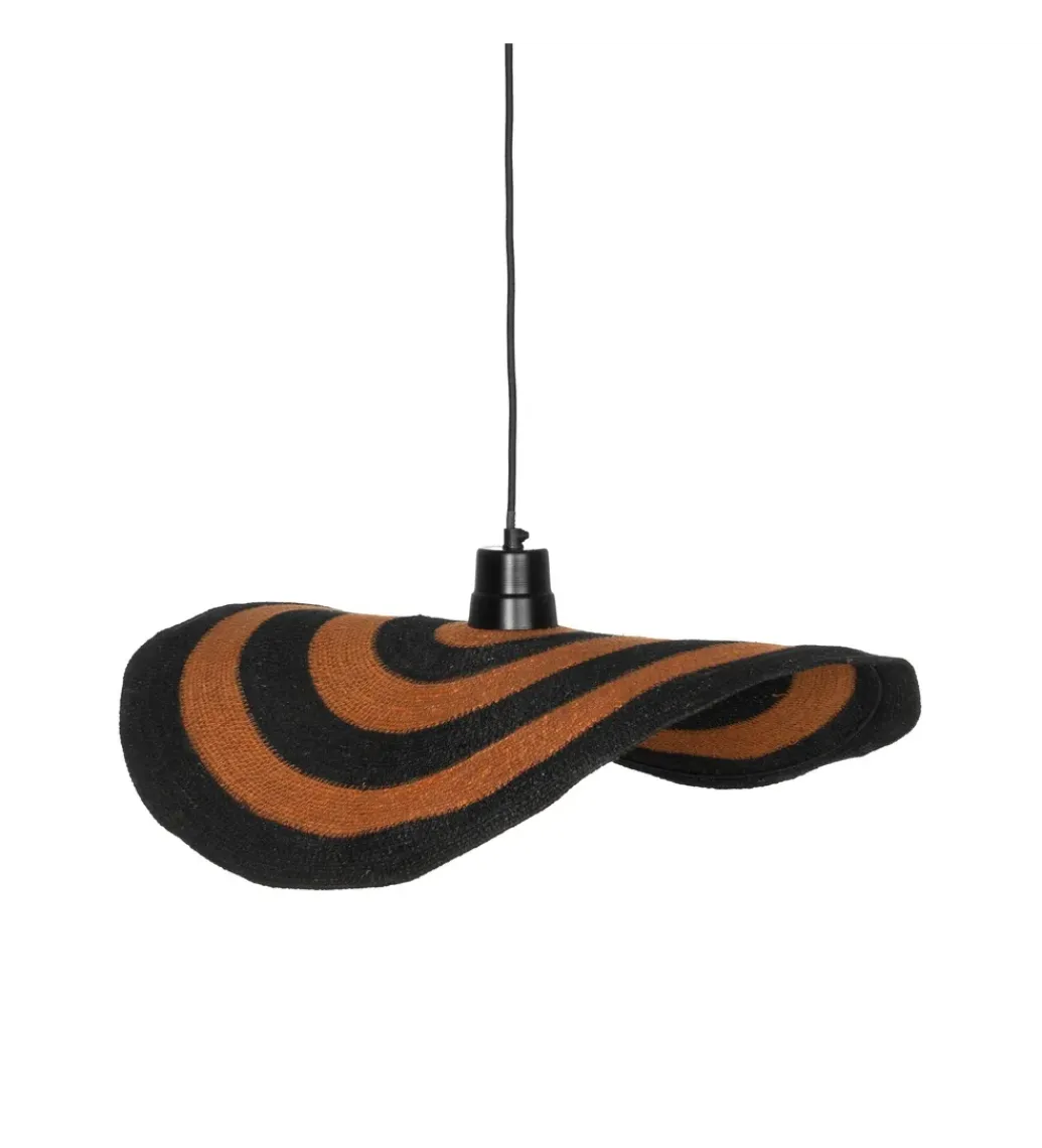 Zona-Design Lampa wisząca WRENKMA 60 cm pomarańczowo czarna