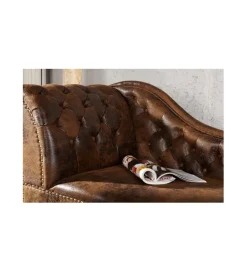 Invicta Interior Leżanka BRIGIDA Chesterfield brązowy antyczny