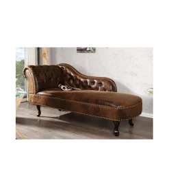 Invicta Interior Leżanka BRIGIDA Chesterfield brązowy antyczny