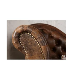Invicta Interior Leżanka BRIGIDA Chesterfield brązowy antyczny