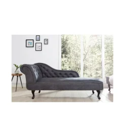 Invicta Interior Leżanka Chesterfield BRIGIDA 170 cm Szary antyczny