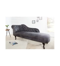 Invicta Interior Leżanka Chesterfield BRIGIDA 170 cm Szary antyczny