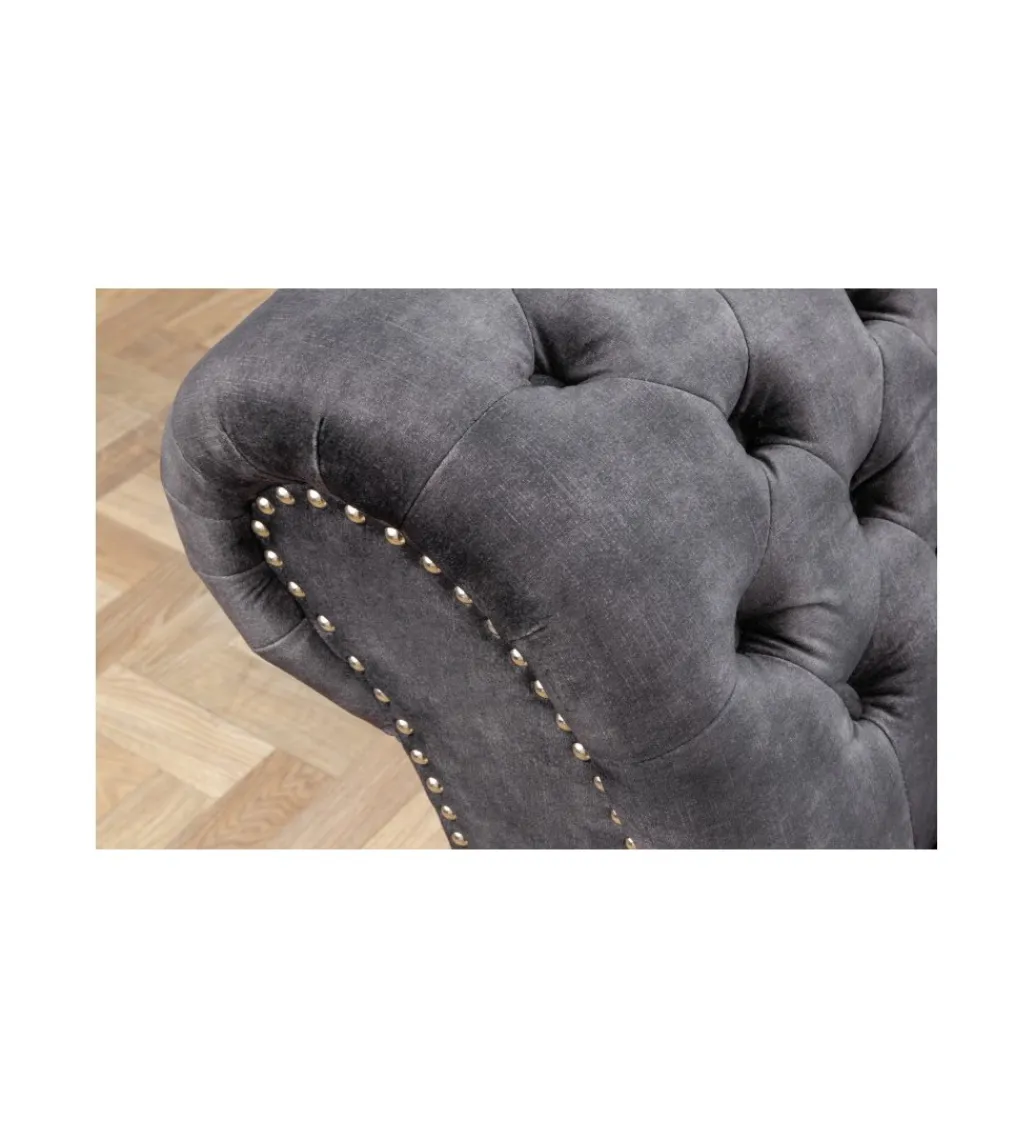 Invicta Interior Leżanka Chesterfield BRIGIDA 170 cm szara