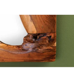 Invicta Interior Lustro ścienne MOZAIKA 90 cm drewno tekowe