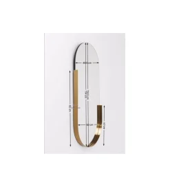 KARE Lustro HIPSTER OVAL 50 x 114 cm złoty