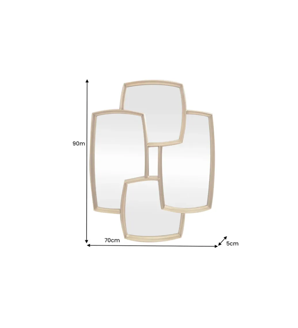Invicta Interior Lustro QUADRA 90 cm złota