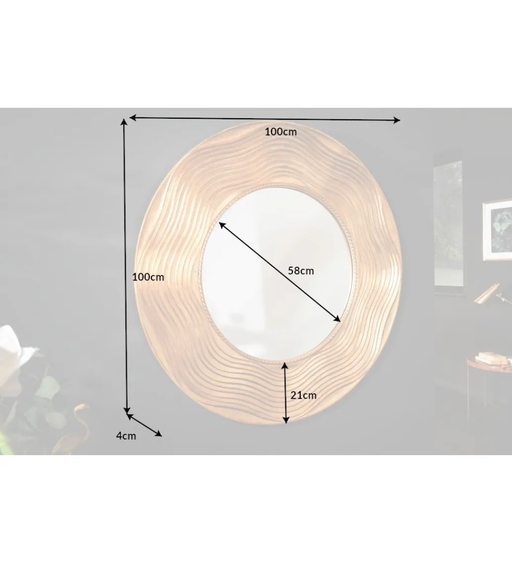 Invicta Interior Lustro wiszące 100 cm złote