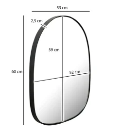WOHNLING, GERMANY Lustro wiszące DEFORME 53 cm czarne