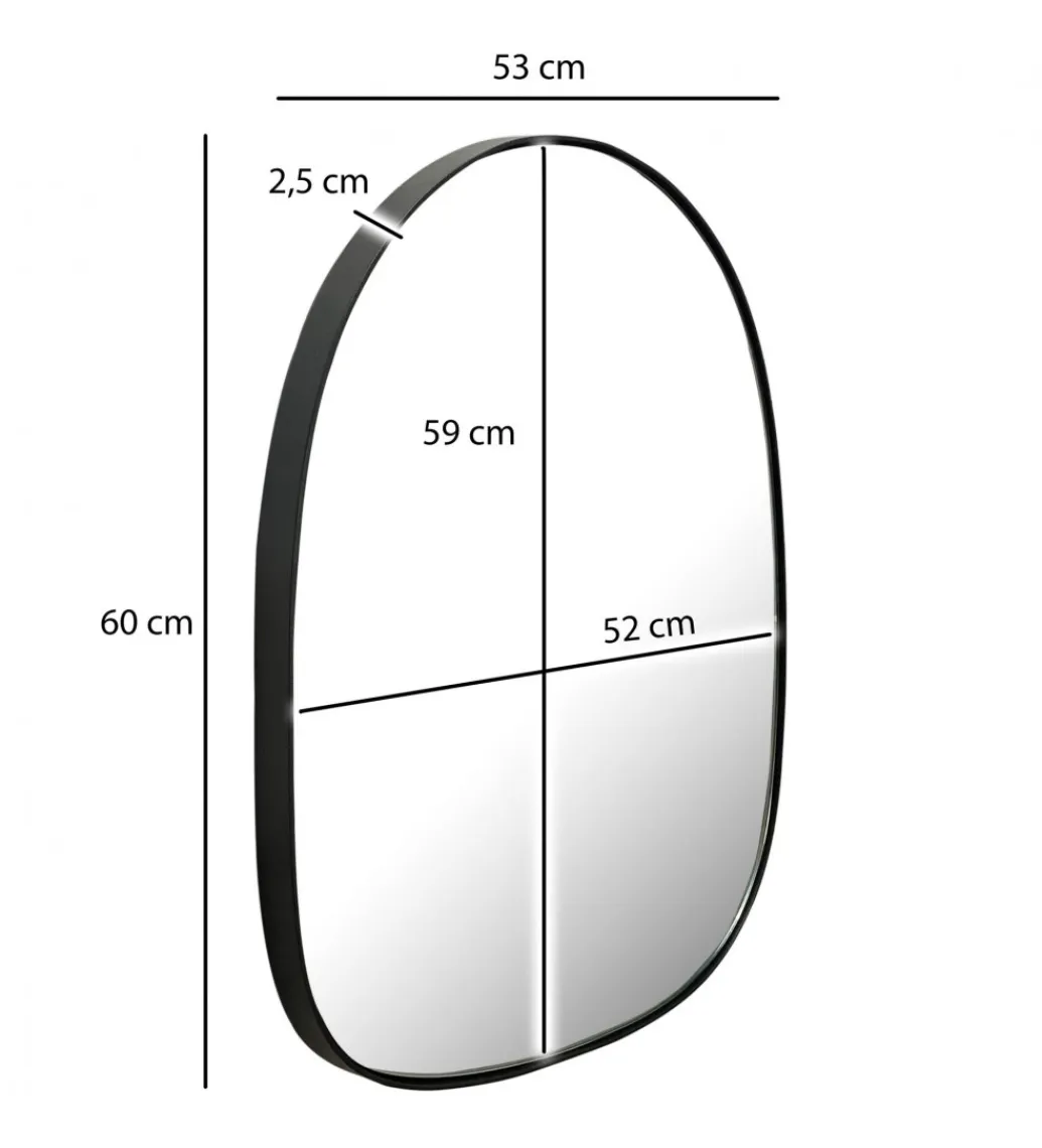 WOHNLING, GERMANY Lustro wiszące DEFORME 53 cm czarne