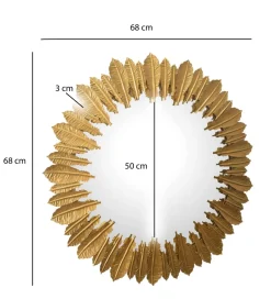 WOHNLING, GERMANY Lustro wiszące FIDER 68 cm złote
