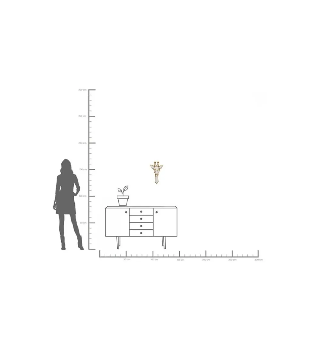 KDesign Lustro wiszące GIRAFFE 45 cm złote
