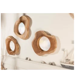 Invicta Interior - przedsprzedaż Lustro wiszące Reflect 31 cm drewno Teak