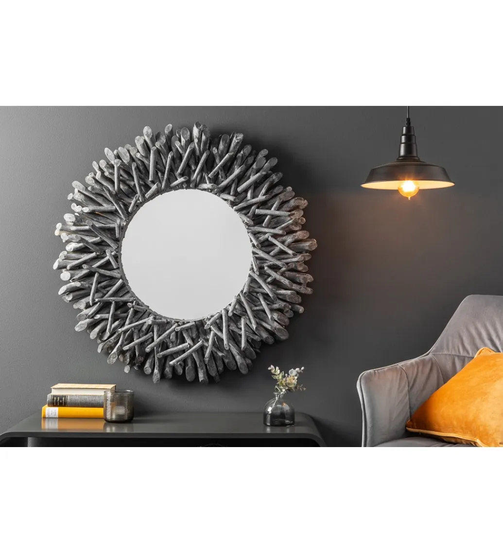 Invicta Interior Lustro wiszące Riverside 80 cm szare