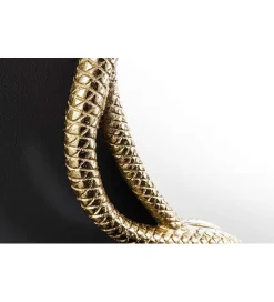 Invicta Interior Lustro wiszące SNAKE XL 85 cm złote z elementem dekoracyjnym w kształcie węża
