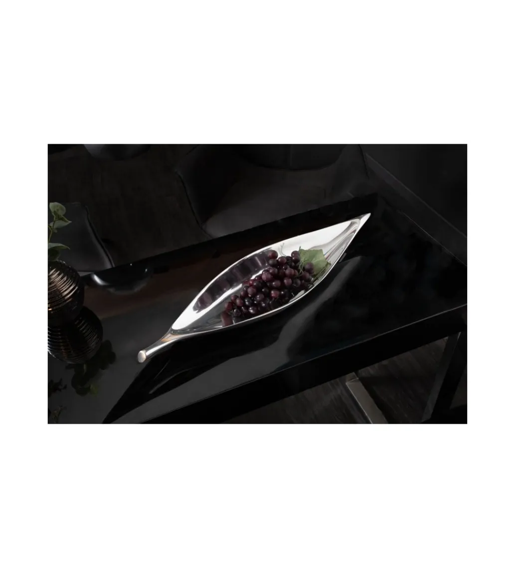 Invicta Interior Misa Leaf 40 cm x 10 cm srebrna