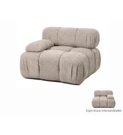 Imeri Modułowa Sofa fotel KILLIAN 94 cm z podłokietnikiem Beżowy