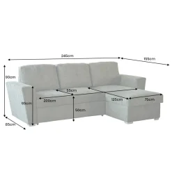 Invicta Interior Narożnik APARTMENT 245 cm z funkcją spania zielony