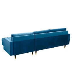 Invicta Interior Narożnik Canis Velvet 260 cm ciemnoniebieski aksamit