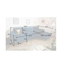 Invicta Interior Narożnik Canis Velvet 260 cm ciemnoniebieski aksamit