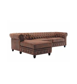 Invicta Interior Narożnik Chesterfield 270 cm antyczny brąz lewostronny