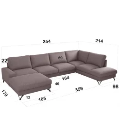 Comforteo Narożnik MAKO Flavio XL 359 cm z funkcją spania
