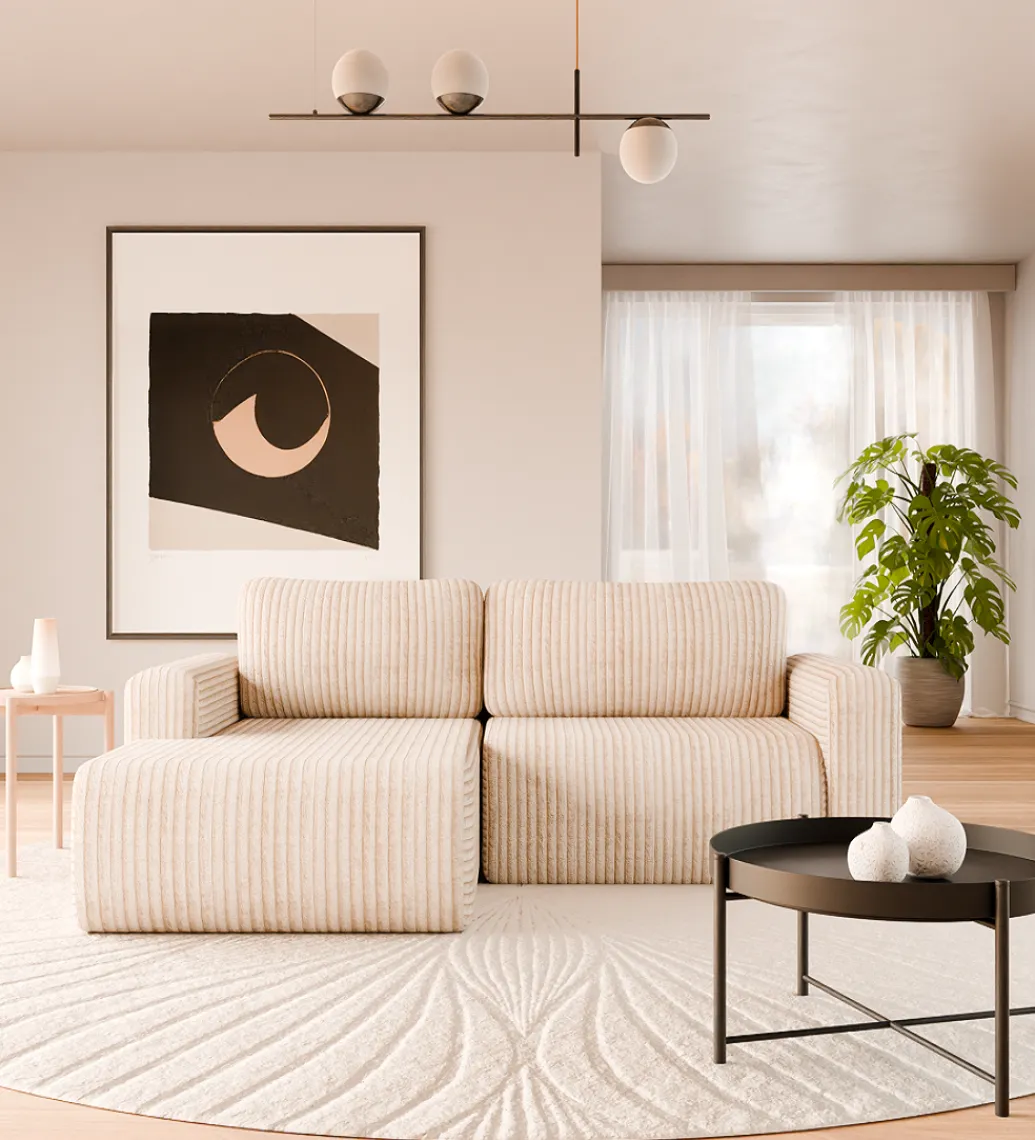 ZDDESIGN Narożnik rozkładany KIOTO 245 cm z funkcją spania