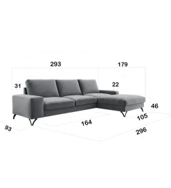 Comforteo Narożnik rozkładany MAKO Flavio 293 cm z funkcją spania