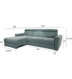 Comforteo Narożnik rozkładany VIVA Riva 270 cm z funkcją spania