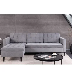 Invicta Interior Narożnik STOCKHOLM 220 cm cord szary