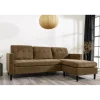 Invicta Interior Narożnik STOCKHOLM 220 cm 3-osobowy sztruks jasnobrązowy