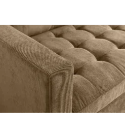 Invicta Interior Narożnik STOCKHOLM 220 cm 3-osobowy sztruks jasnobrązowy