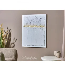 Imeri Obraz abstrakcyjny OLEO 90 x 120 cm biało złoty