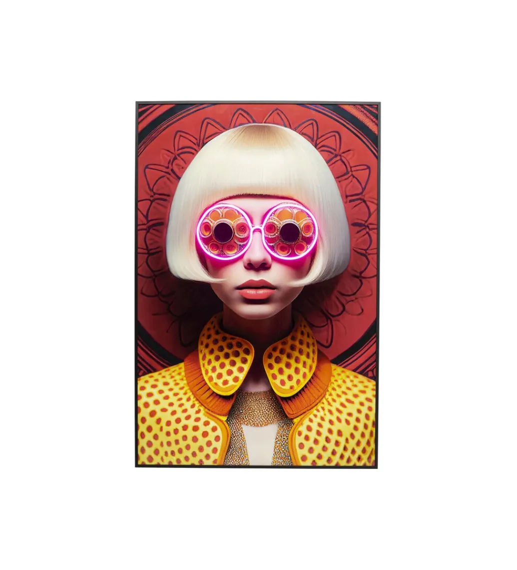 KDesign Obraz FANCY BLONDE LADY LED 120 x 80 cm