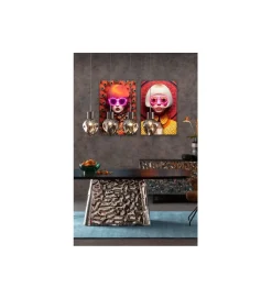 KDesign Obraz FANCY RED LADY LED 75 x 55 cm