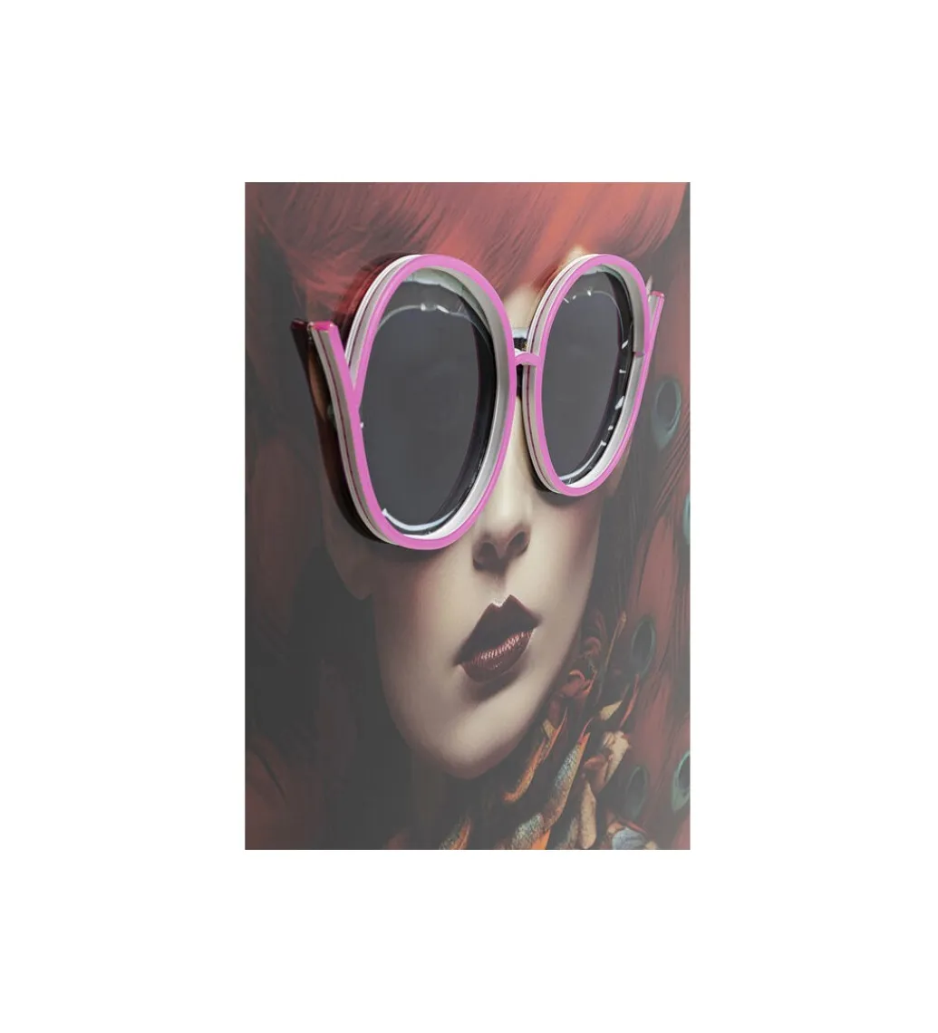 KDesign Obraz FANCY RED LADY LED 75 x 55 cm
