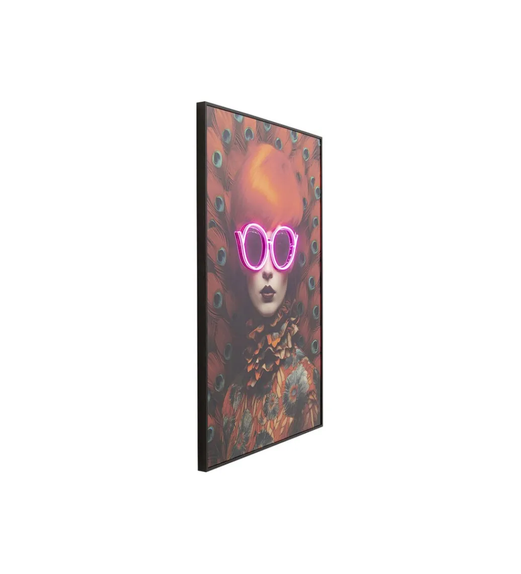 KDesign Obraz FANCY RED LADY LED 75 x 55 cm