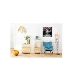 KDesign Obraz Flower Art Lady 120 cm x 120 cm