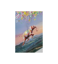 KDesign Obraz Flying Elephant At Night 120 cm x 160 cm