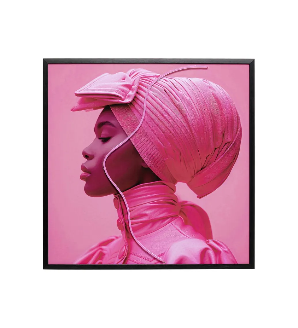 KDesign Obraz LED PINK WOMAN 80 x 80 cm