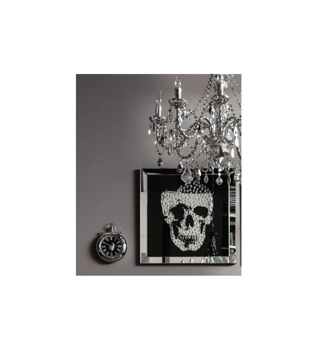 KDesign Obraz lustro Skull 100 cm x 100 cm